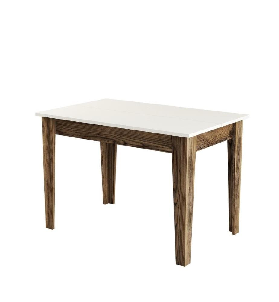 Table de cuisine, noyer, crème, panneau de particules mélaminé
