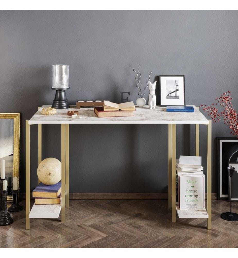 Bureau d'étude, blanc, or, panneau de particules mélaminé