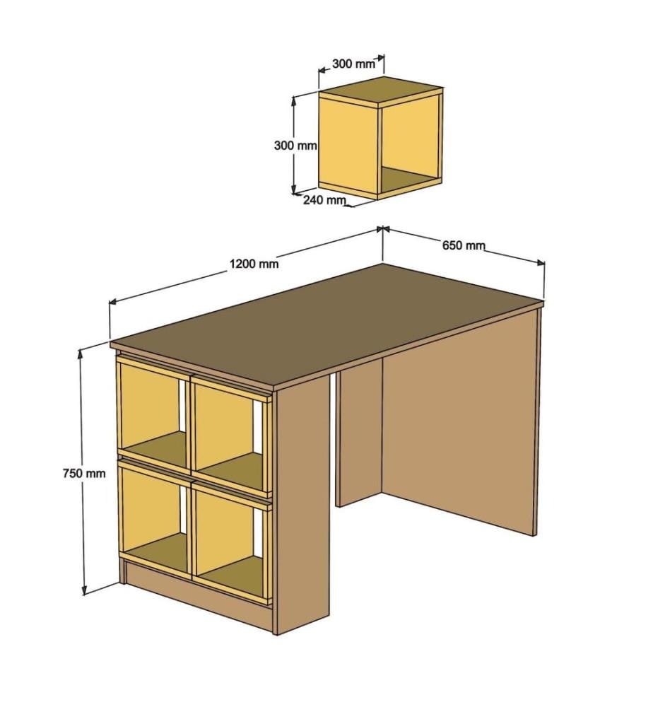 Bureau d'étude, noyer, blanc, panneau de particules mélaminé