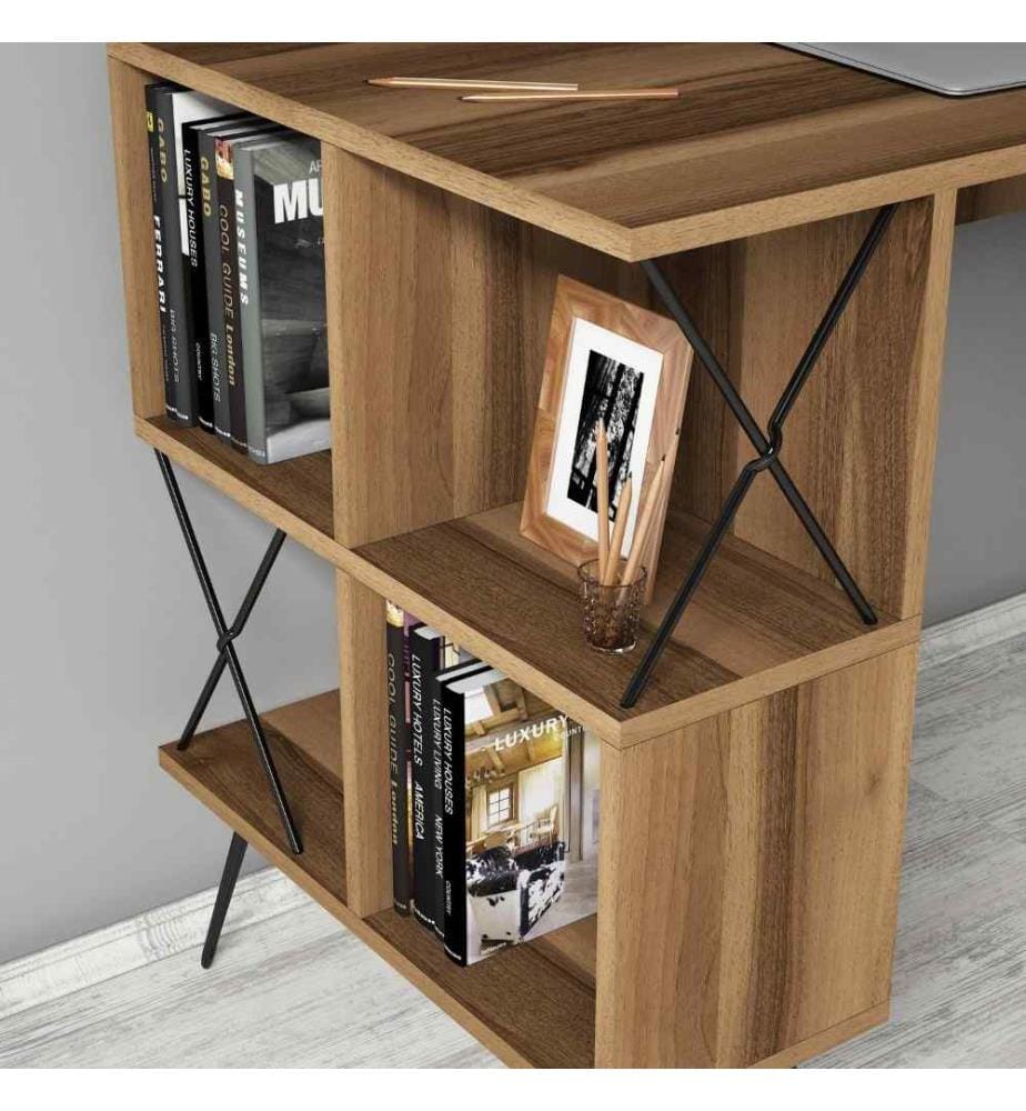 Bureau d'étude, noyer, noir, panneau de particules mélaminé