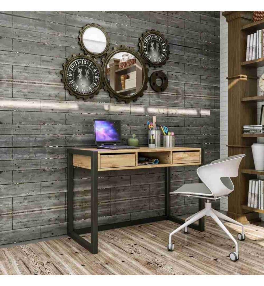 Bureau d'étude, pin atlantique, noir, panneau de particules mélaminé