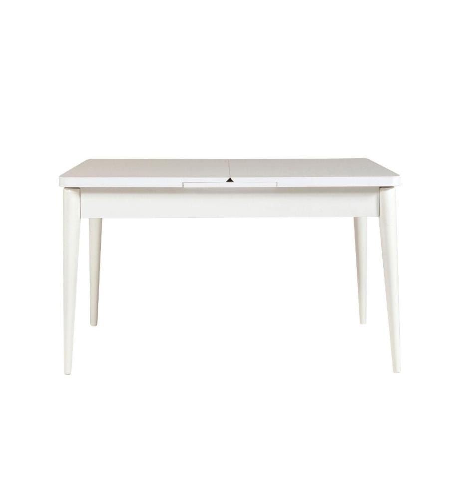 Ensemble table et chaises, 4 pièces, White Soho, panneau de particules mélaminé, tissu polyester