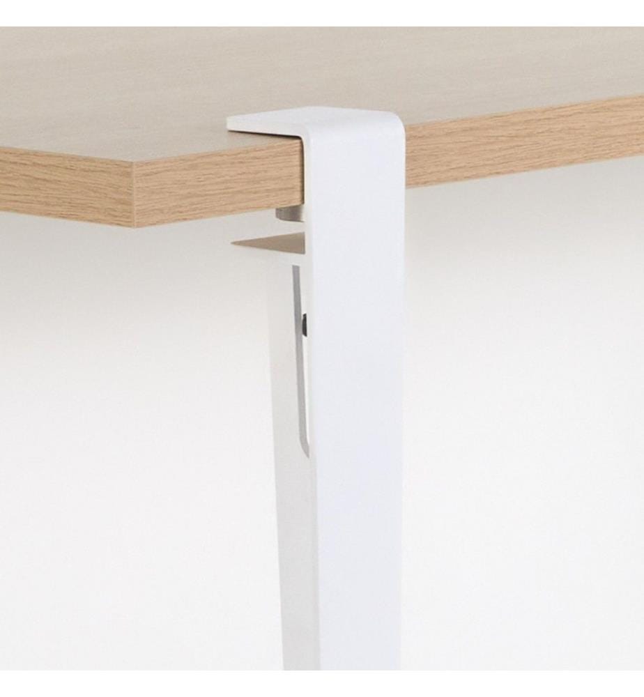 Table de salle à manger, bois, blanc, panneau de particules mélaminé
