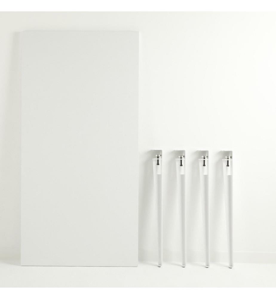 Table de salle à manger, blanc, panneau de particules mélaminé