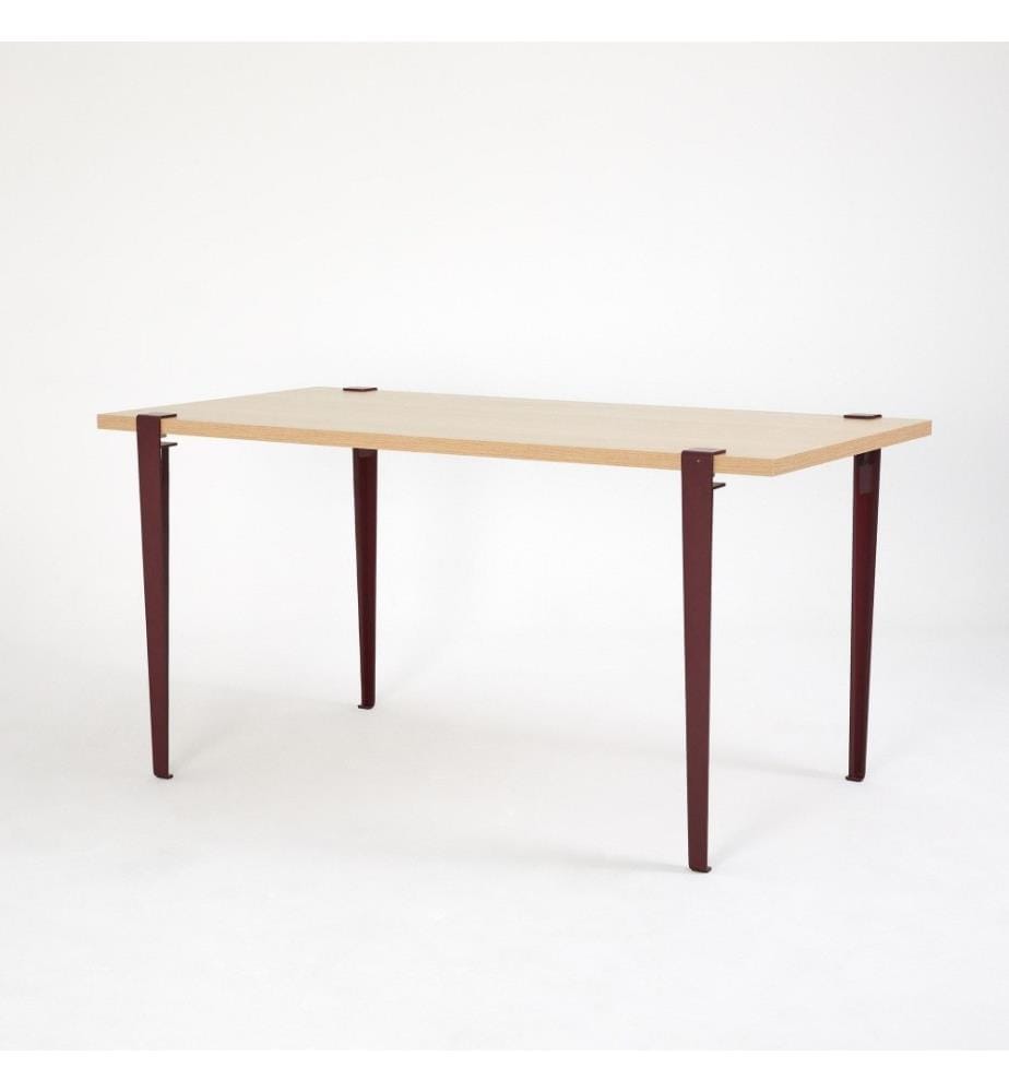 Table de salle à manger, bois, bourgogne, panneau de particules mélaminé