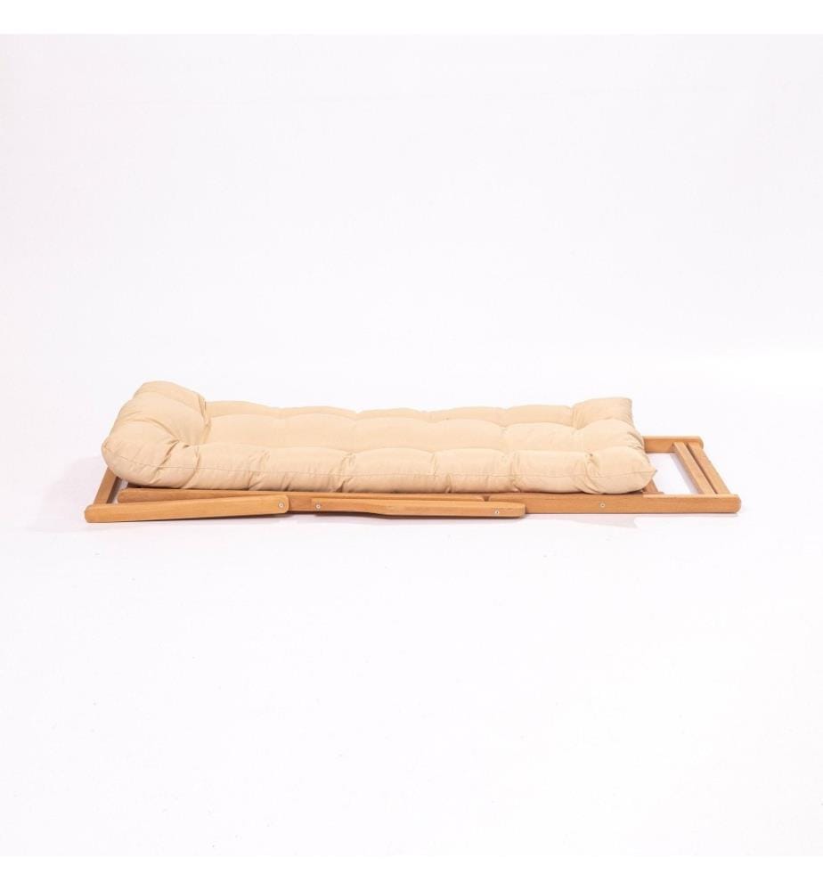Ensemble table et chaises de jardin, 3 pièces, brun crème, bois de hêtre, sans vernis