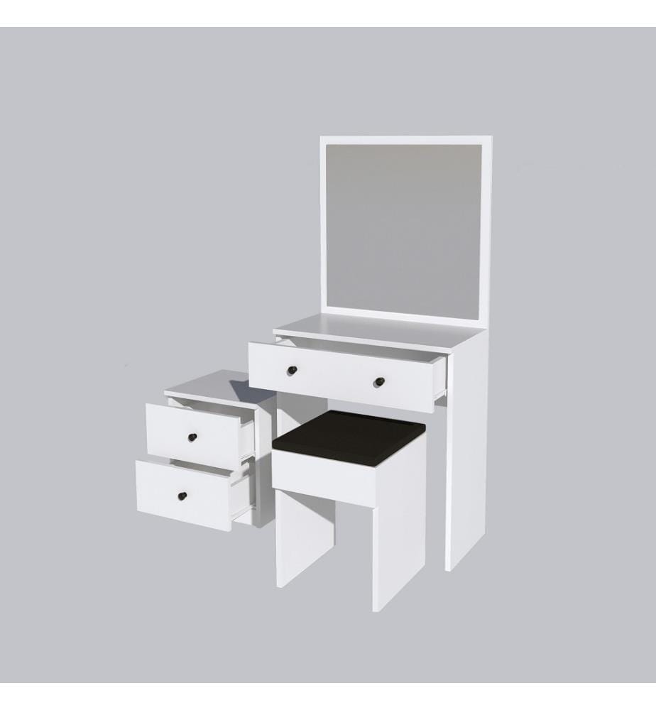 Table de maquillage, blanc, panneau de particules mélaminé