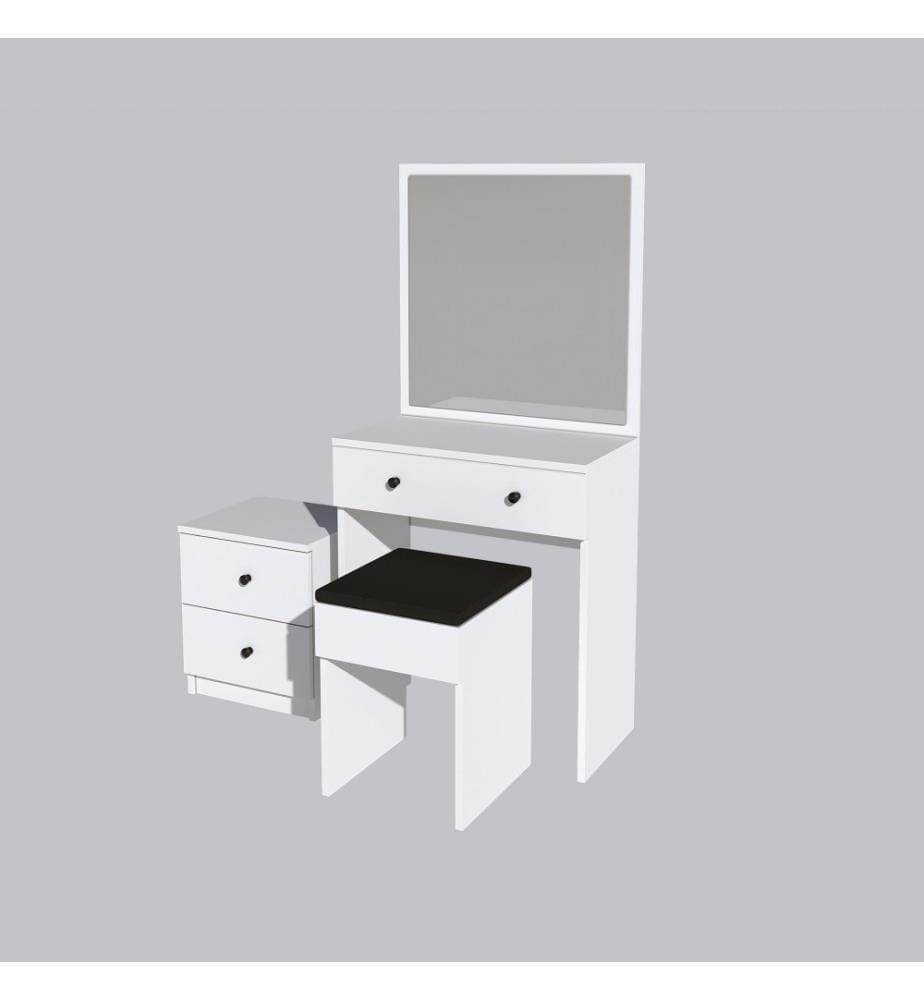 Table de maquillage, blanc, panneau de particules mélaminé