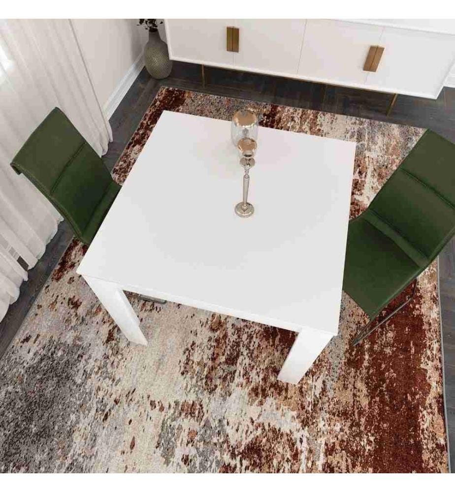 Table de salle à manger, blanc, panneau de particules mélaminé