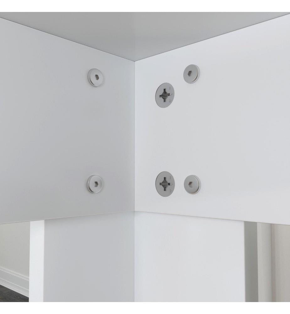 Table de salle à manger, blanc, panneau de particules mélaminé