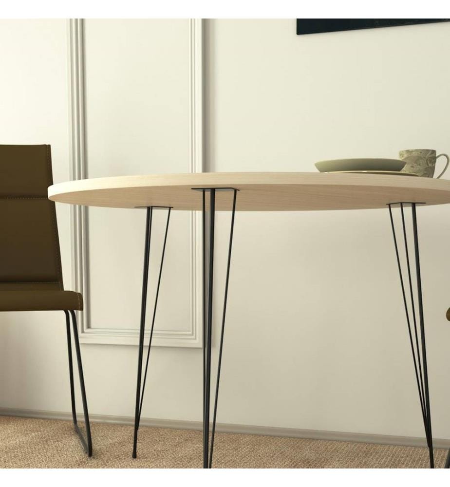 Table, chêne, panneau de particules mélaminé