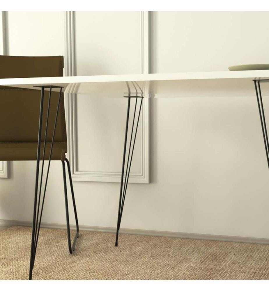 Table, blanc, panneau de particules mélaminé