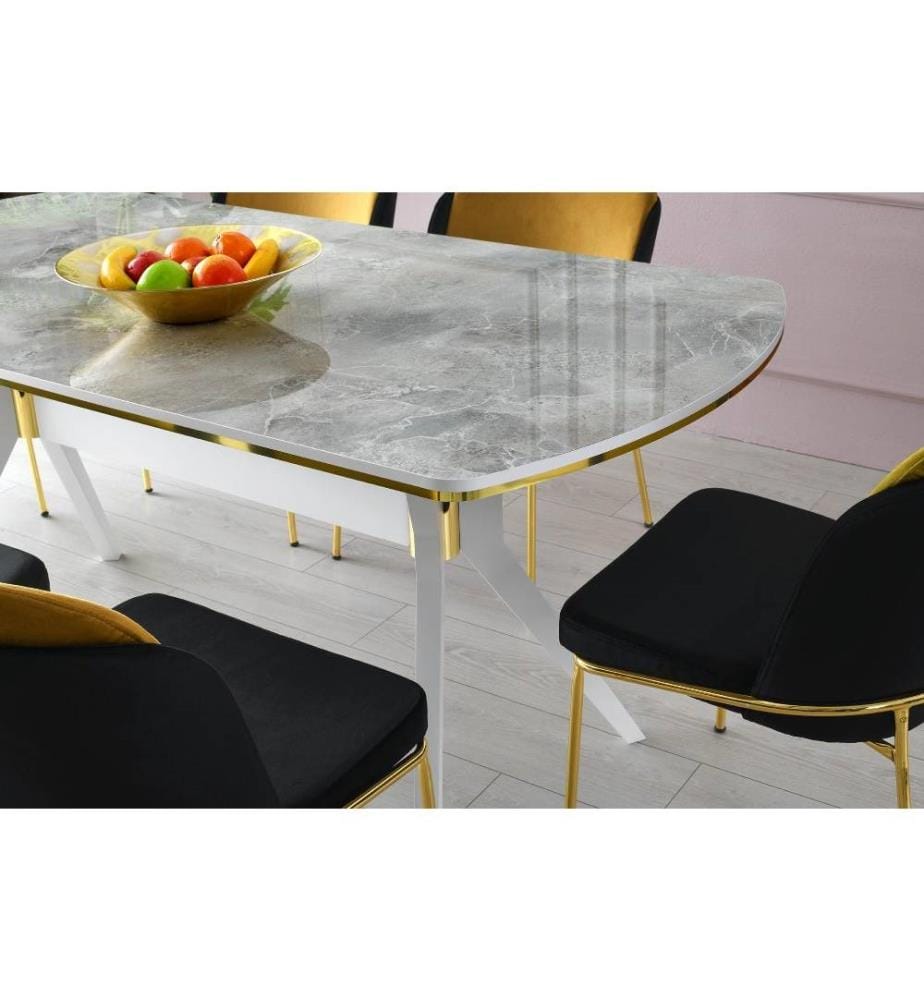 Esstisch, Multicolor, MDF, Kunststoffbeine