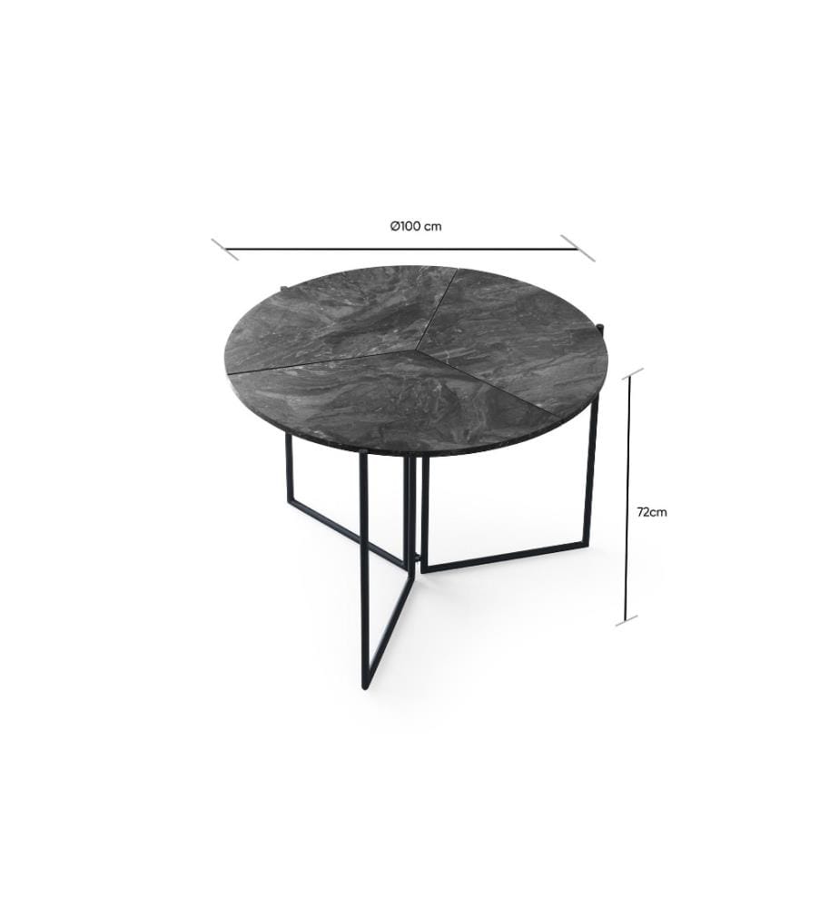 Table de salle à manger, Anthracite, panneau de particules mélaminé, pieds en métal