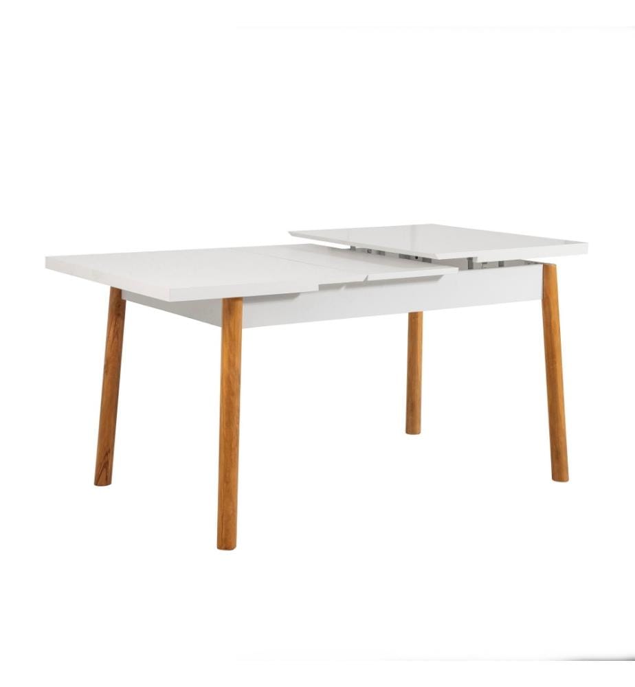 Tisch & Stühle Set, 5-tlg., Atlantic Pine Weiss Anthrazit, Melaminbeschichtete Spanplatte