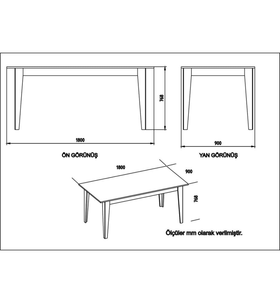 Table de salle à manger, noyer, noir, panneau de particules mélaminé