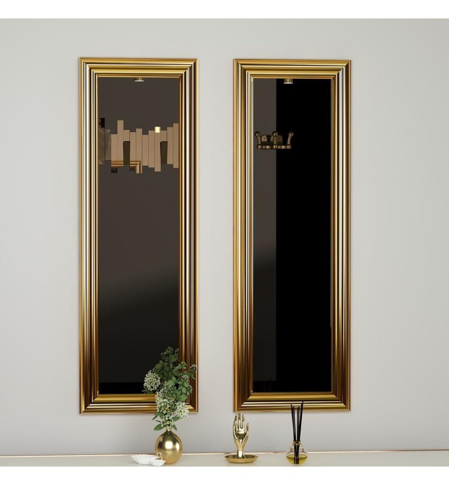 Set Spiegel, 2 Pezzi, Oro, MDF