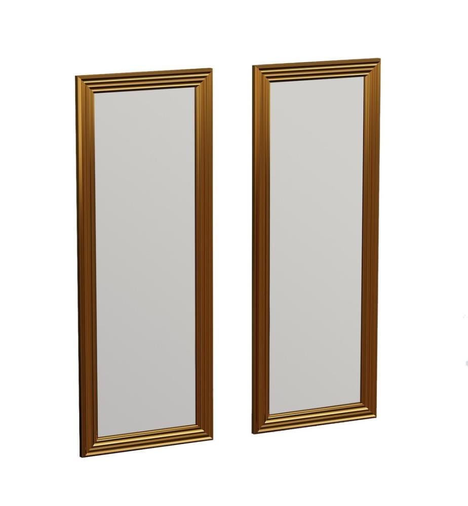 Set Spiegel, 2 Pezzi, Oro, MDF