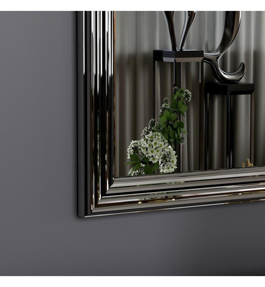 Spiegel Set, 4 Stücke, Silber, MDF