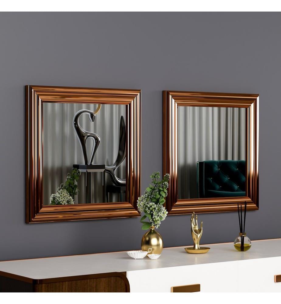 Set A Specchio, 2 Pezzi, Bronzo, MDF