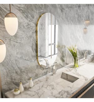 Specchio, Trasparente, Oro, MDF