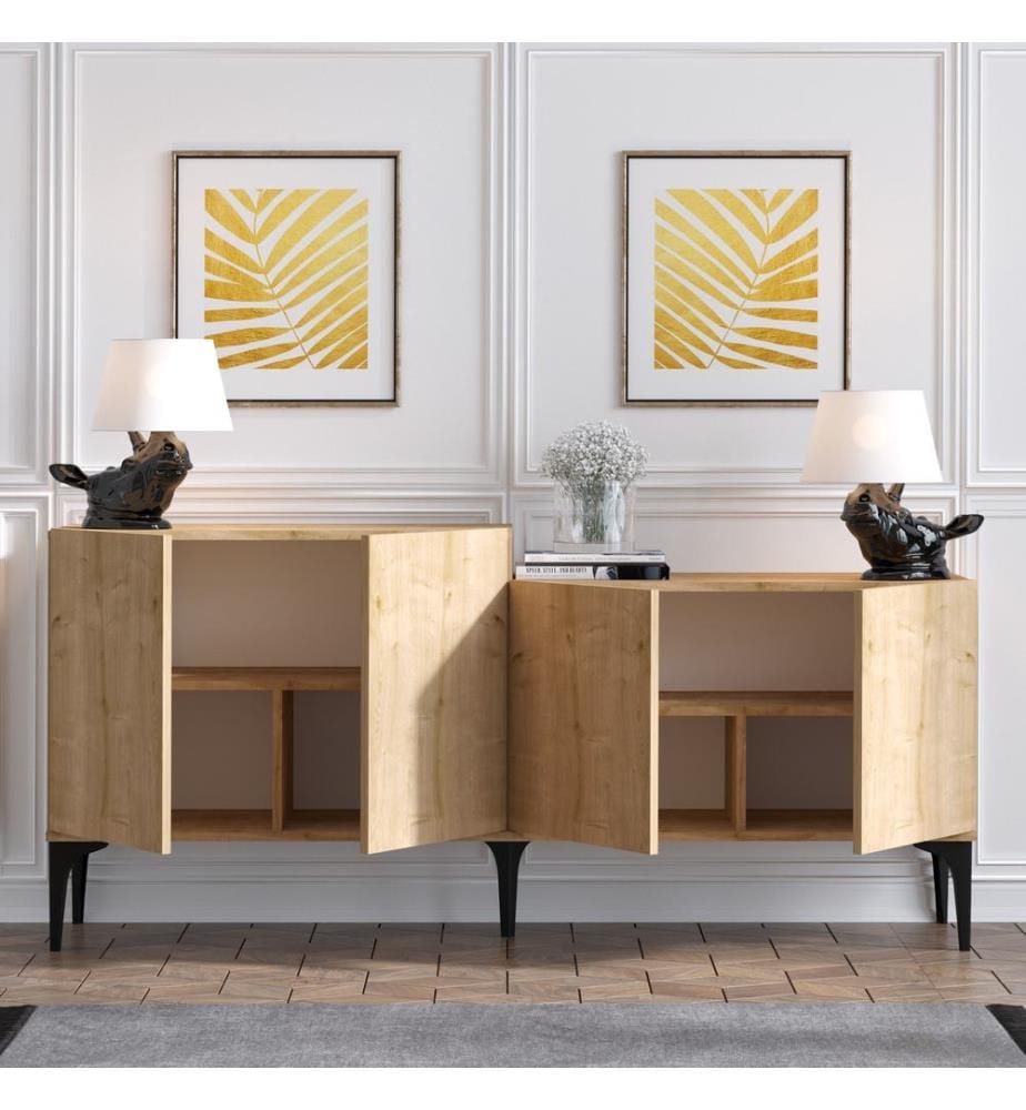 Console, Sapphire Oak, Melamine Coated Particle Board