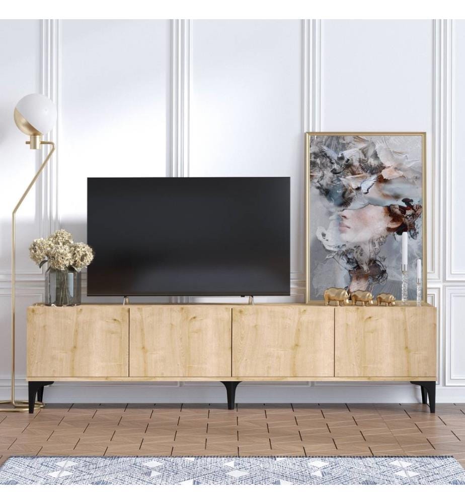 Zone Saphir, Armoires De Télévision, 50X180X35 cm, Plaque De Particules Enrobée De Mélamine