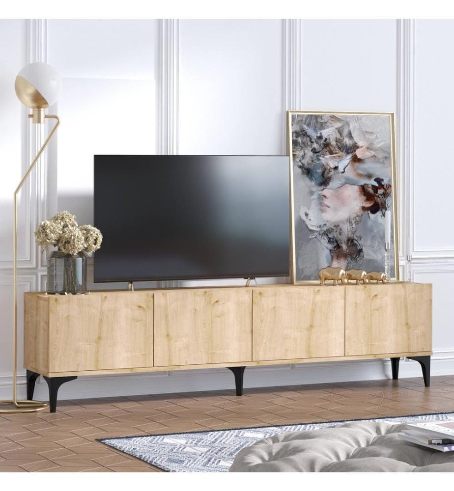 Zone Saphir, Armoires De Télévision, 50X180X35 cm, Plaque De Particules Enrobée De Mélamine