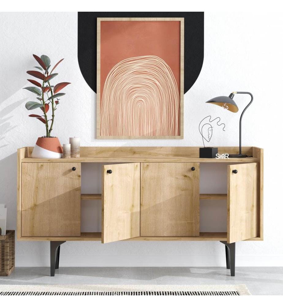 Console, Sapphire Oak, Melamine Coated Particle Board