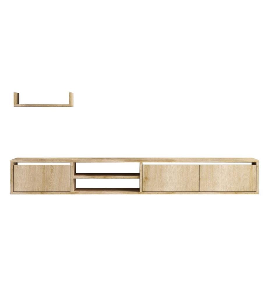 TV Unit, Sapphire Oak, Melamine Coated Particle Board