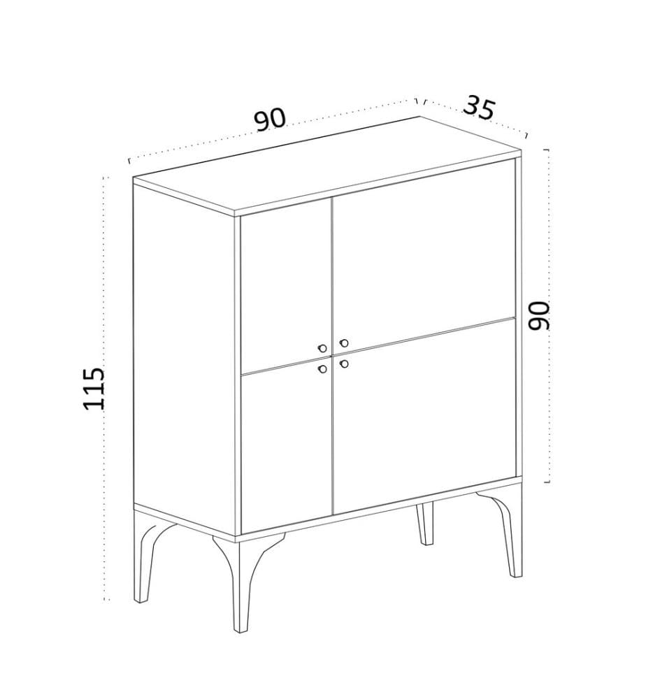 Console, Sapphire Oak, Melamine Coated Particle Board