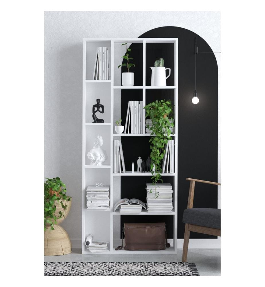 Bianco, Scaffali, 170X75X18 cm, Piastra Di Particelle Con Rivestimento Melamina