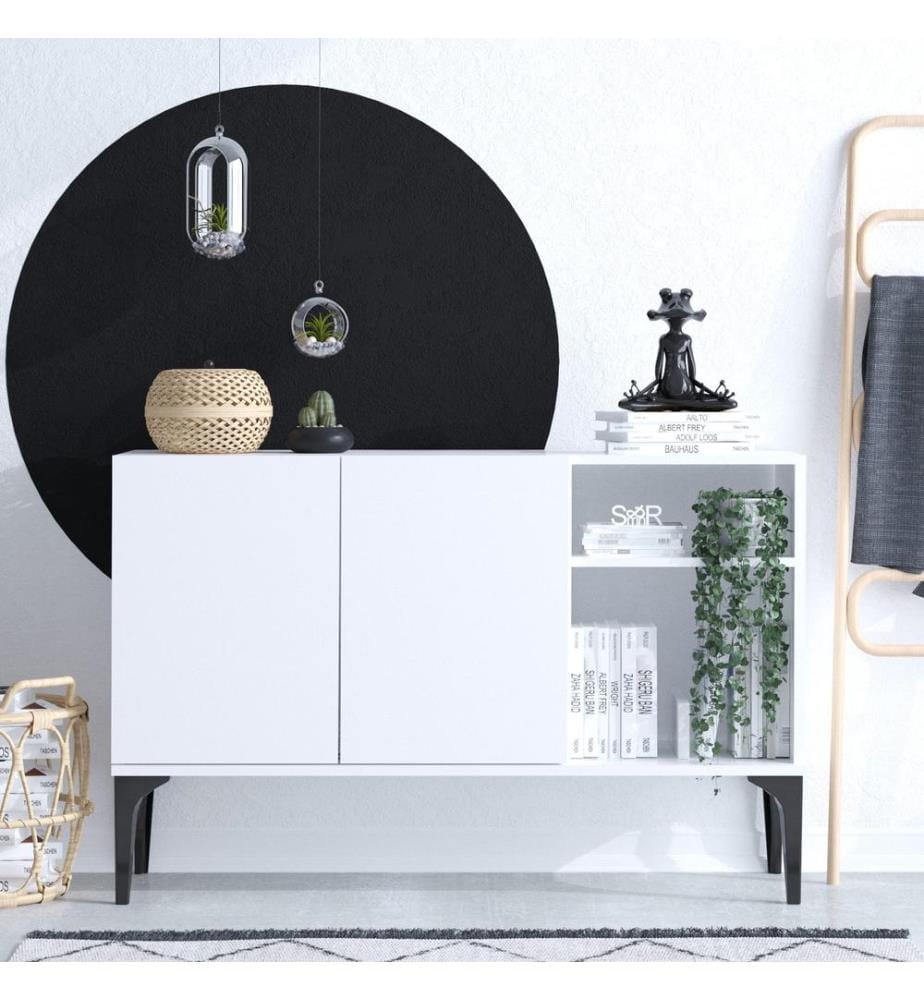 Console, White, Melamine Coated Particle Board