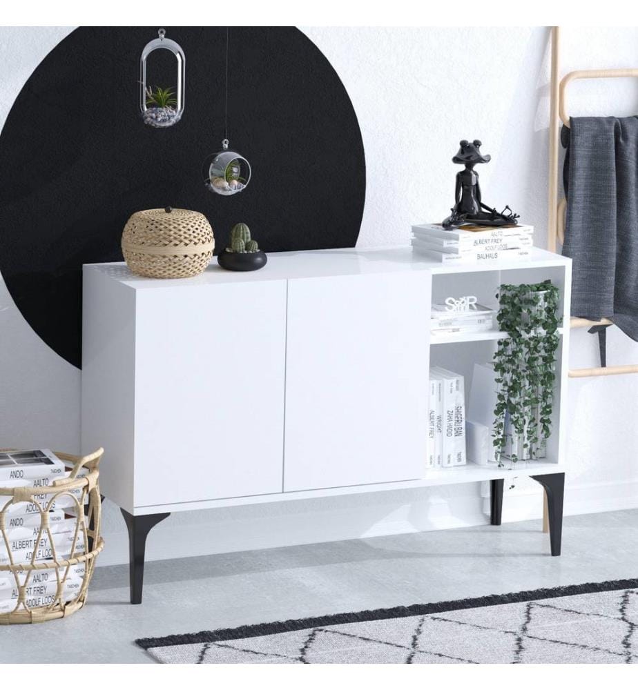 Console, White, Melamine Coated Particle Board