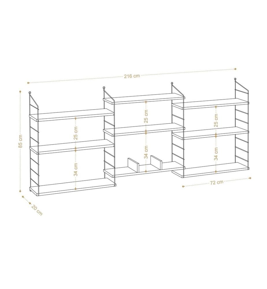 Libreria, Bianco Piastra Di Particelle Neri, Melamina