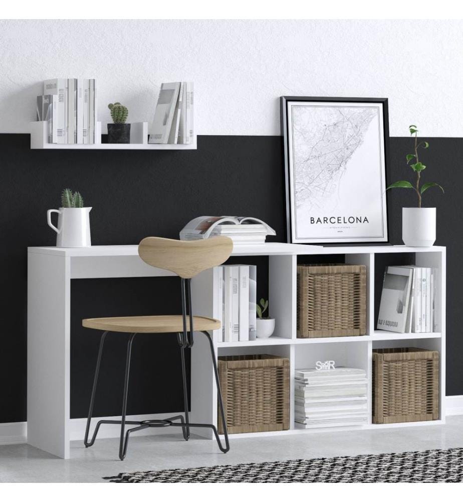 Study Desk, WhiteOak, Melamine Coated Particle Board