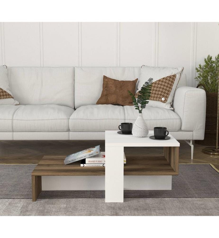 Coffee Table, WhiteWalnut, Melamine Coated Particle Board