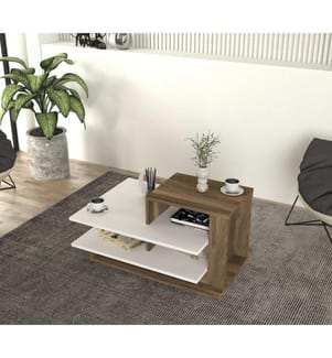 Coffee Table, WhiteWalnut, Melamine Coated Particle Board