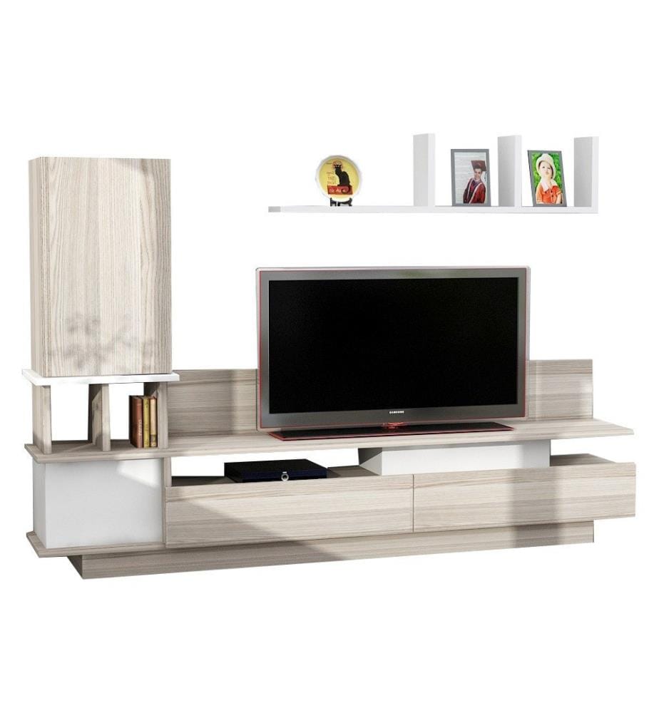 White, Tv Capers, 17X118.5X31.5 cm, Plaque De Particules Enrobée De Mélamine