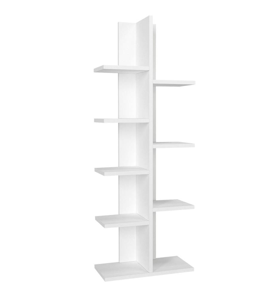 Bianco, Librerie, 121.8X45X22 cm, Piastra Di Particelle Rivestita Con Melamina