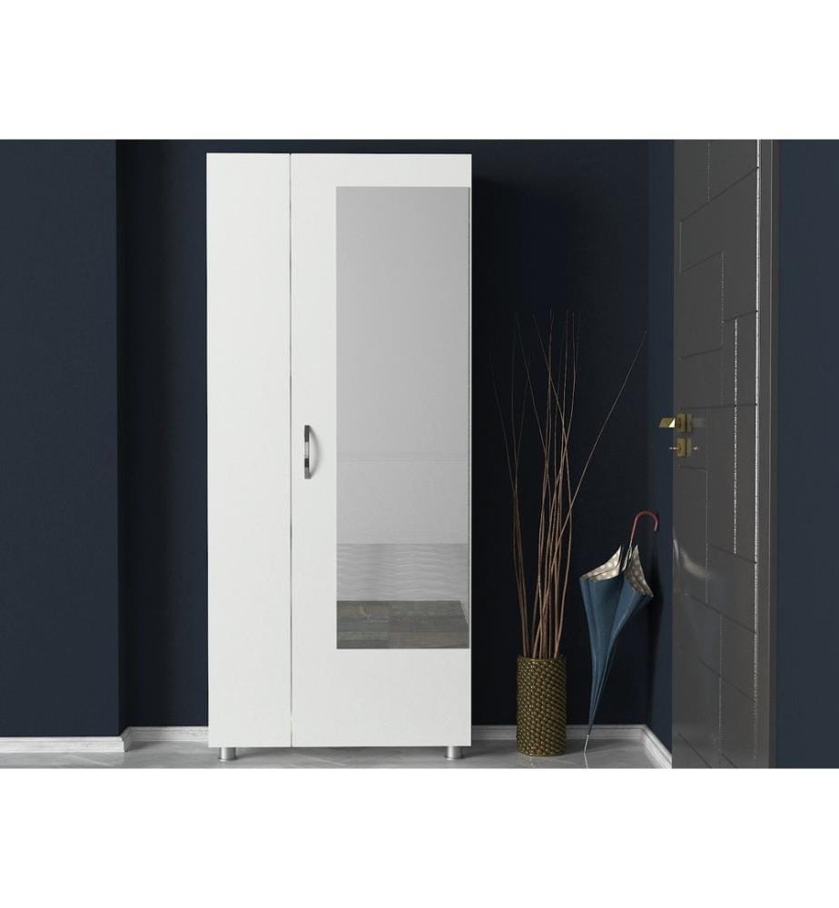 Bianco, Supporto Per Il Guardaroba, 185X80X28,6 cm, Piastra Di Particelle Con Rivestimento Melamina