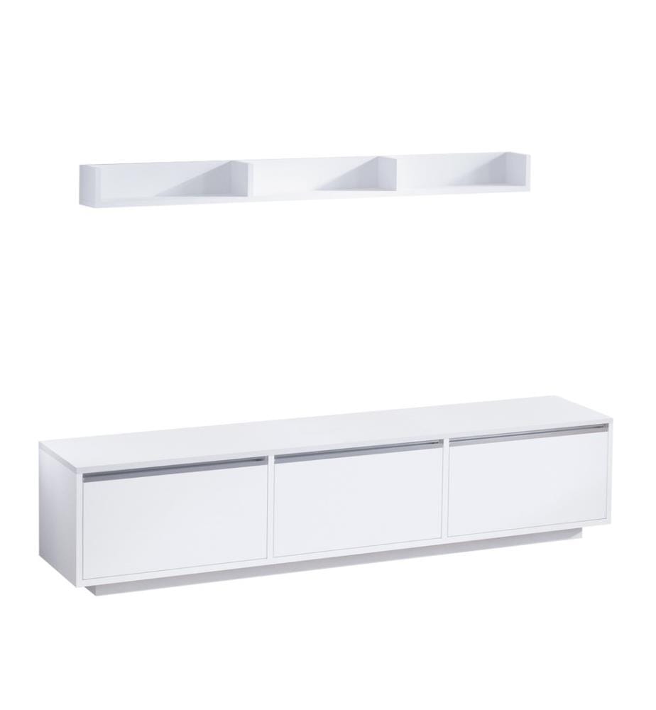 Blanc, Armoires Tv, 35X180X30 cm, Plaque De Particules Enrobée De Mélamine