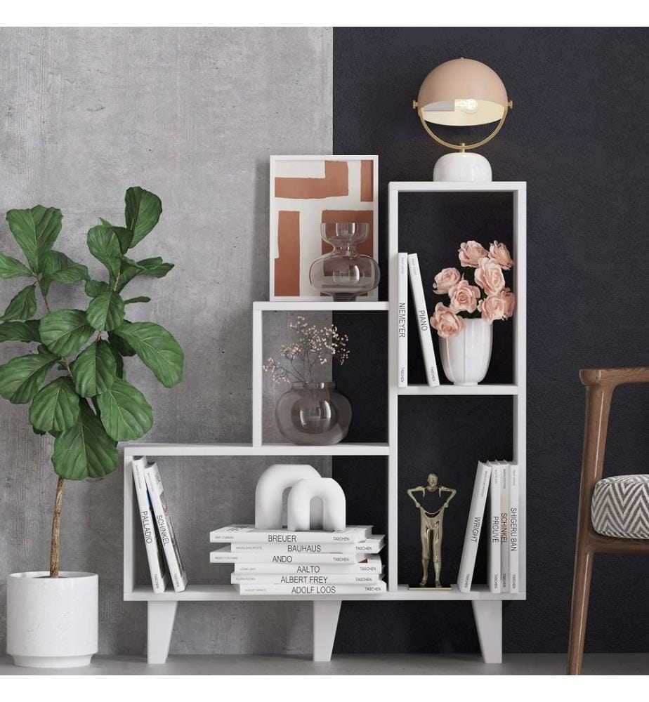 Blanc, Étagères, 106X88X20 cm, Plaque De Particules Enrobée De Mélamine