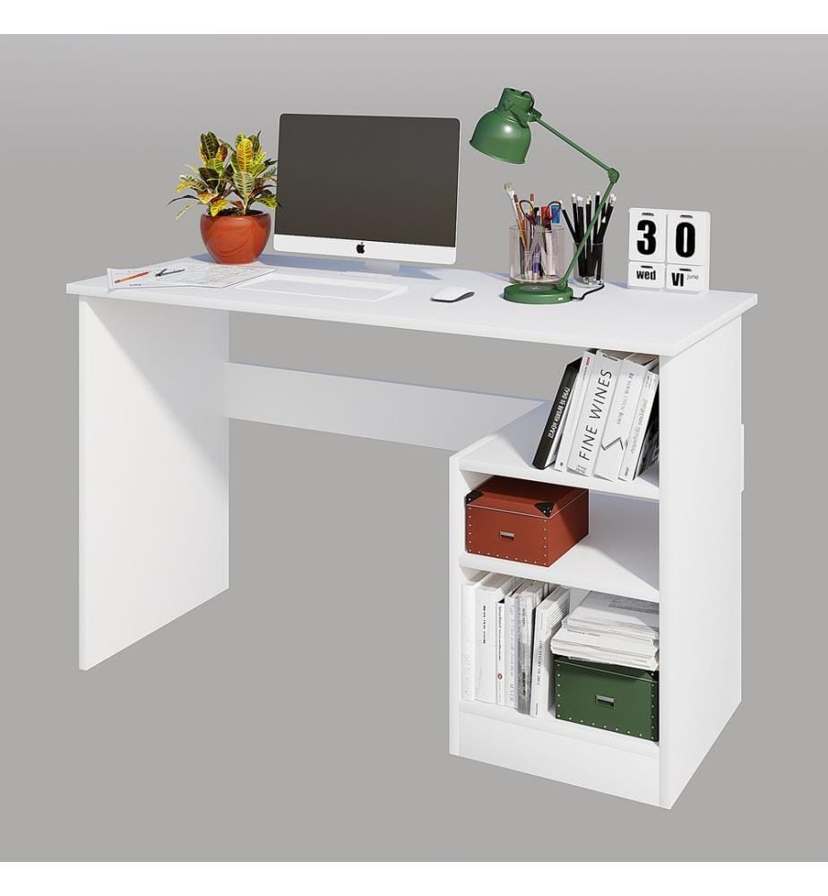 Study Desk, White, Melamine Coated Particle Board