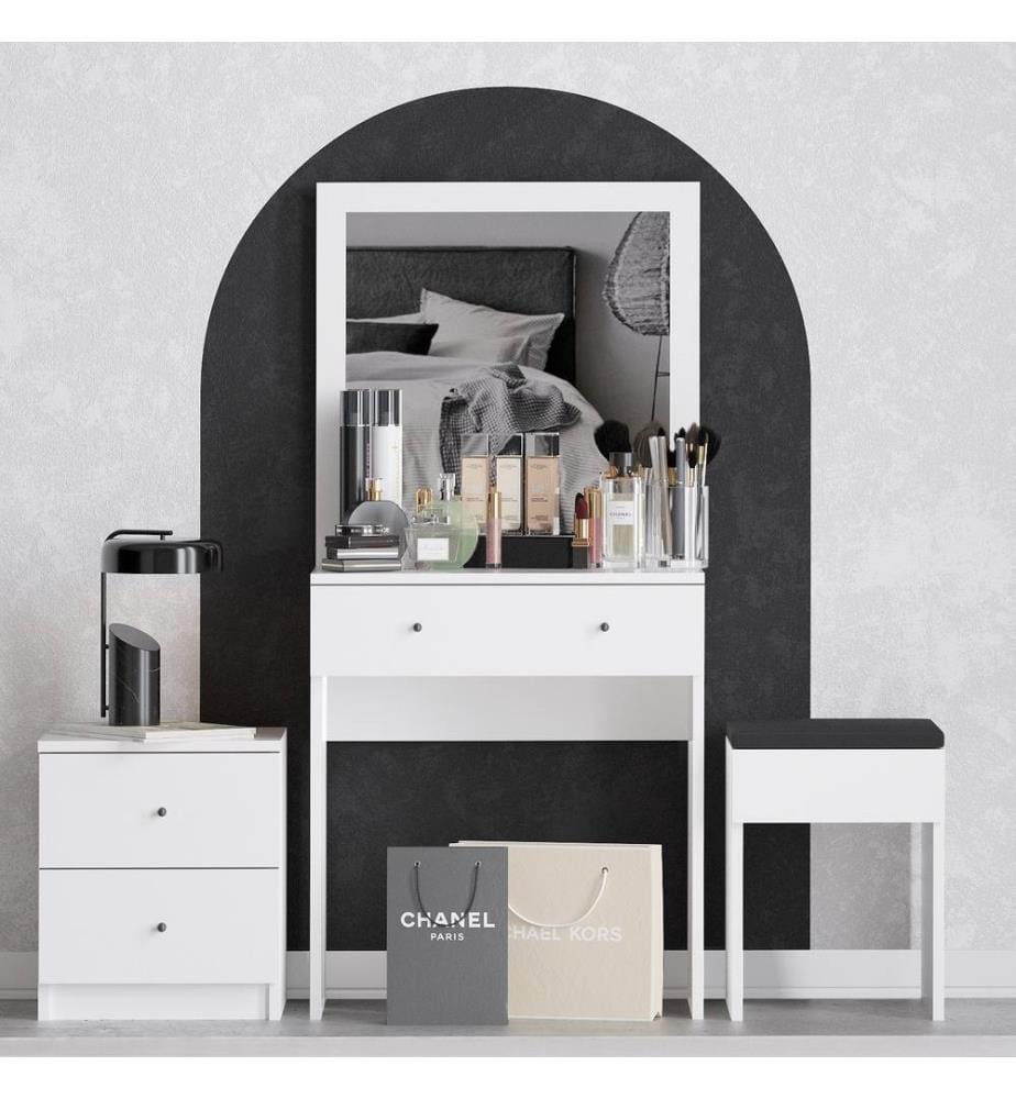 Make-up Table, White, Melamine Coated Particle Board