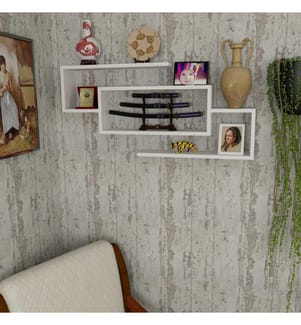 Bianco, Mensole A Parete, 48X103X14,5 cm, Piastra Di Particelle Rivestita Con Melamina