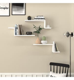 White, Scaffali A Parete, 18X58X14,5 cm, Piastra Di Particelle Rivestita Con Melamina