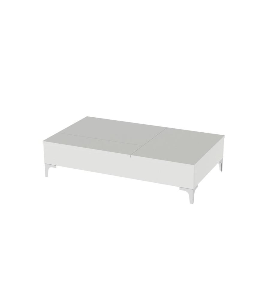 Blanc, Tables Basses, 28X121X69.2 cm, Plaque De Particules Enrobée De Mélamine