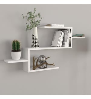 Blanc, Étagères, 49.4X104X14,5 cm, Plaque De Particules Enrobée De Mélamine