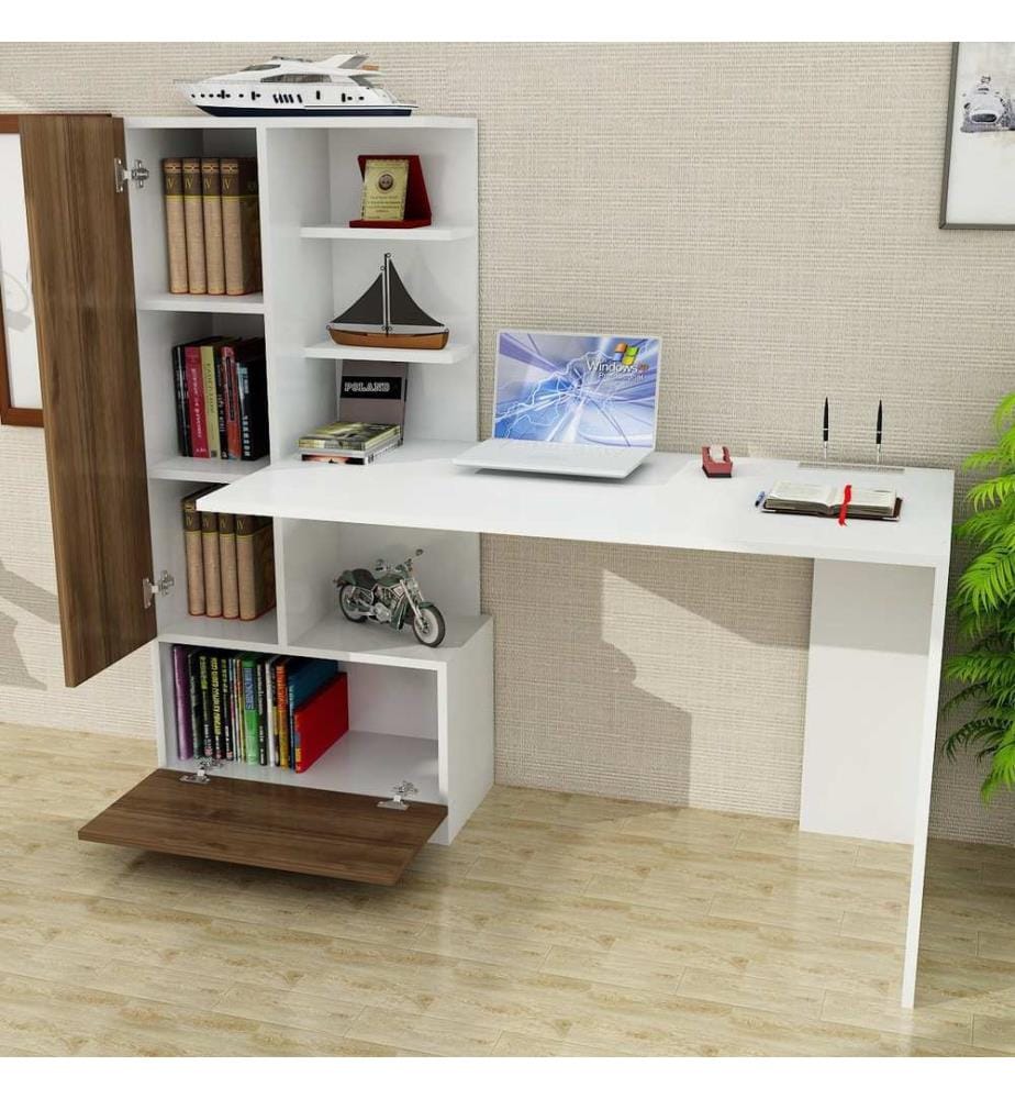 Weiss,Nussbaumfarbe, Couchtische, 73,8X120X61,8 cm, Melaminbeschichtete Partikelplatte